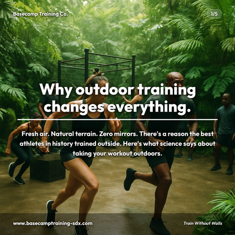 Fitness carousel about outdoor training benefits
